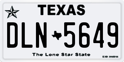 TX license plate DLN5649