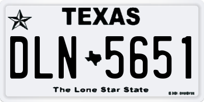 TX license plate DLN5651