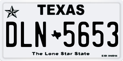 TX license plate DLN5653