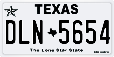 TX license plate DLN5654