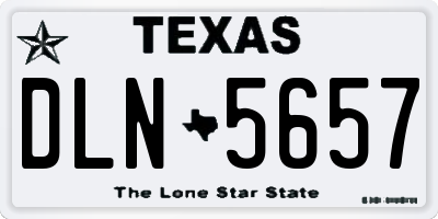 TX license plate DLN5657