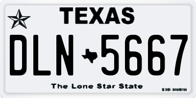 TX license plate DLN5667