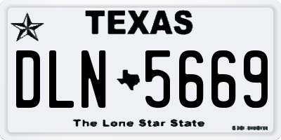 TX license plate DLN5669