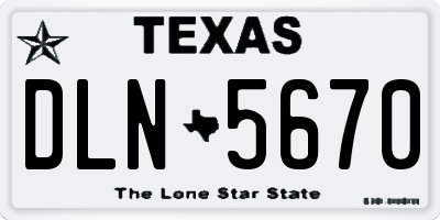 TX license plate DLN5670