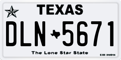 TX license plate DLN5671