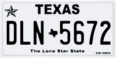 TX license plate DLN5672