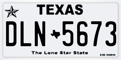 TX license plate DLN5673