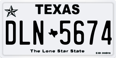 TX license plate DLN5674