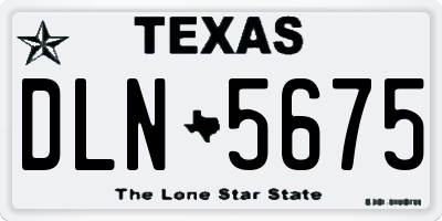 TX license plate DLN5675