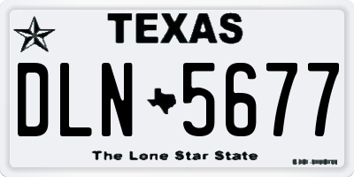 TX license plate DLN5677