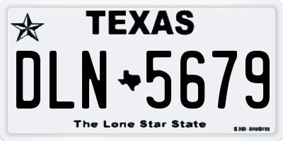 TX license plate DLN5679