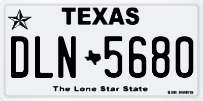 TX license plate DLN5680