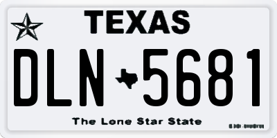 TX license plate DLN5681
