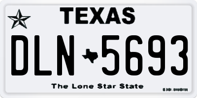 TX license plate DLN5693