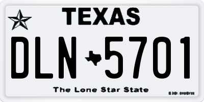 TX license plate DLN5701