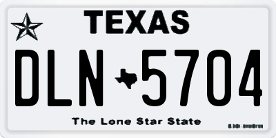 TX license plate DLN5704