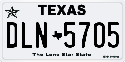 TX license plate DLN5705