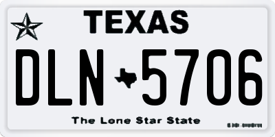 TX license plate DLN5706