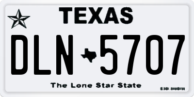 TX license plate DLN5707