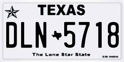 TX license plate DLN5718