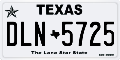 TX license plate DLN5725