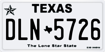 TX license plate DLN5726