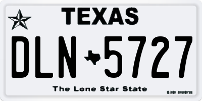 TX license plate DLN5727
