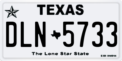 TX license plate DLN5733