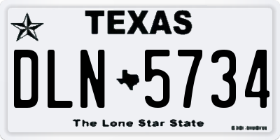 TX license plate DLN5734