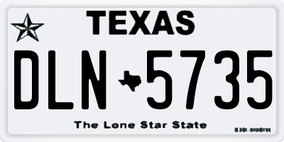 TX license plate DLN5735