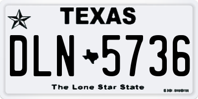 TX license plate DLN5736