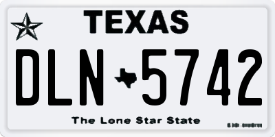 TX license plate DLN5742