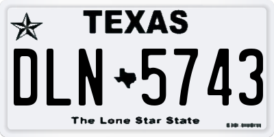 TX license plate DLN5743