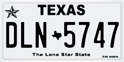 TX license plate DLN5747