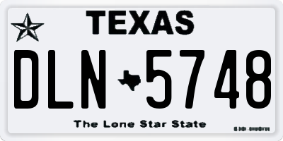 TX license plate DLN5748
