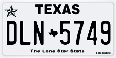 TX license plate DLN5749
