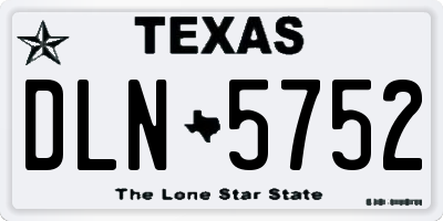TX license plate DLN5752
