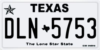 TX license plate DLN5753