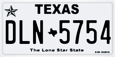 TX license plate DLN5754