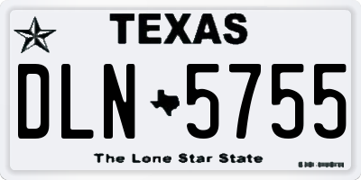 TX license plate DLN5755