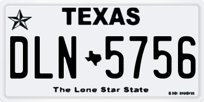 TX license plate DLN5756