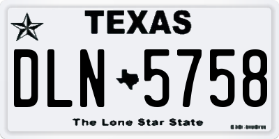 TX license plate DLN5758