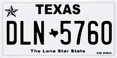 TX license plate DLN5760