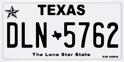 TX license plate DLN5762