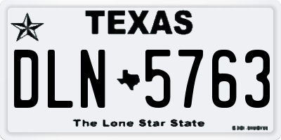 TX license plate DLN5763