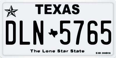 TX license plate DLN5765