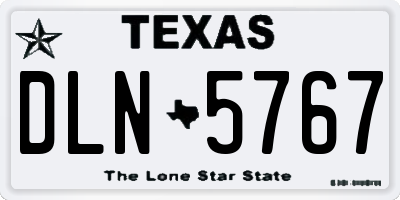 TX license plate DLN5767