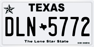 TX license plate DLN5772