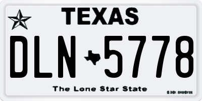 TX license plate DLN5778