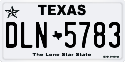 TX license plate DLN5783